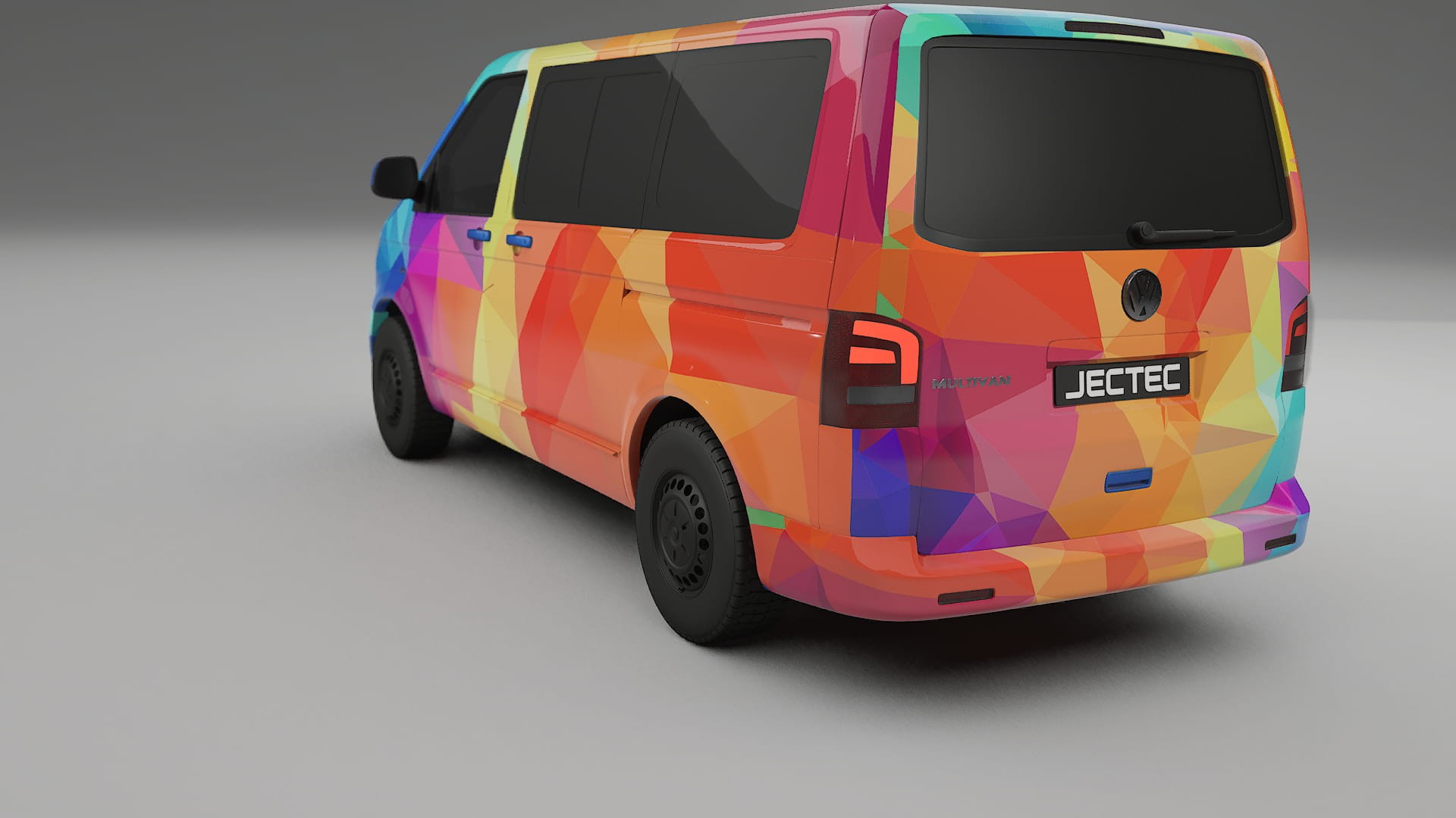 VW Transporter T5 Caravelle VECTOR VIBE – Designet Wrap PPF-sæt i printbart polyurethanfilm