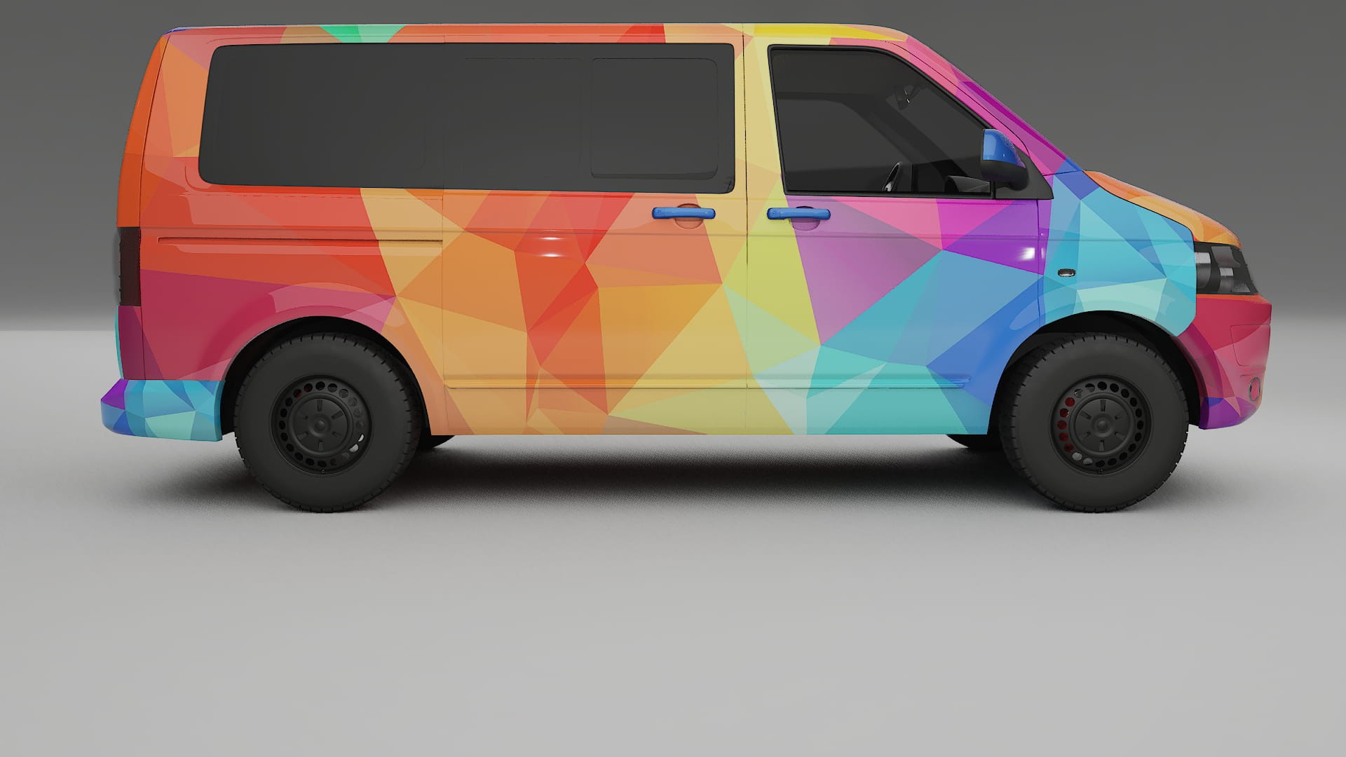 VW Transporter T5 Caravelle VECTOR VIBE – Designet Wrap PPF-sæt i printbart polyurethanfilm