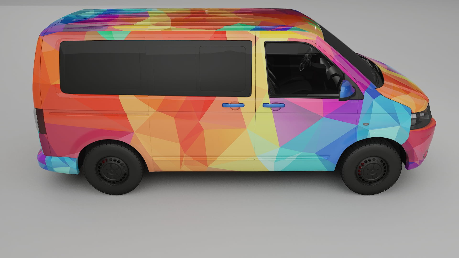 VW Transporter T5 Caravelle VECTOR VIBE – Designet Wrap PPF-sæt i printbart polyurethanfilm