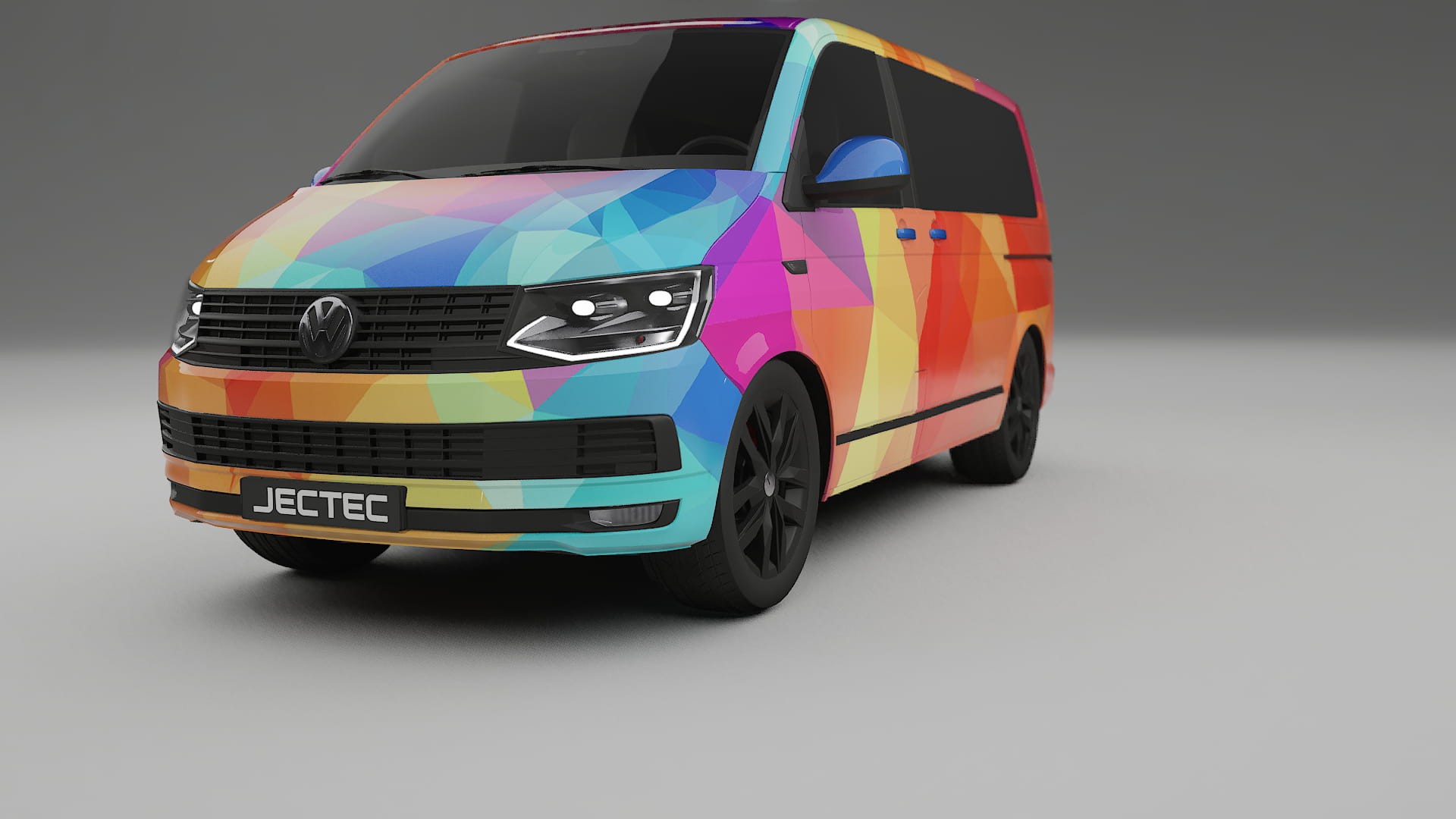 VW Transporter T6 Multivan VECTOR VIBE – Designet Wrap PPF-sæt i printbart polyurethanfilm