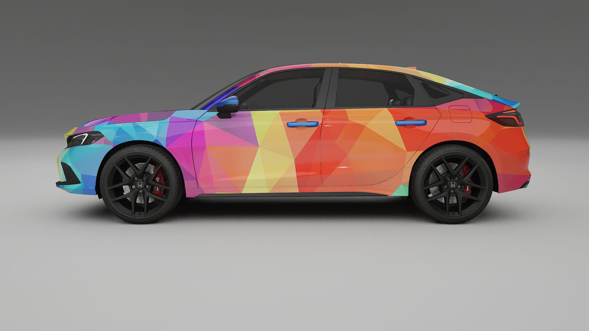 Honda Civic hatchback VECTOR VIBE – Designet Wrap PPF-sæt i printbart polyurethanfilm