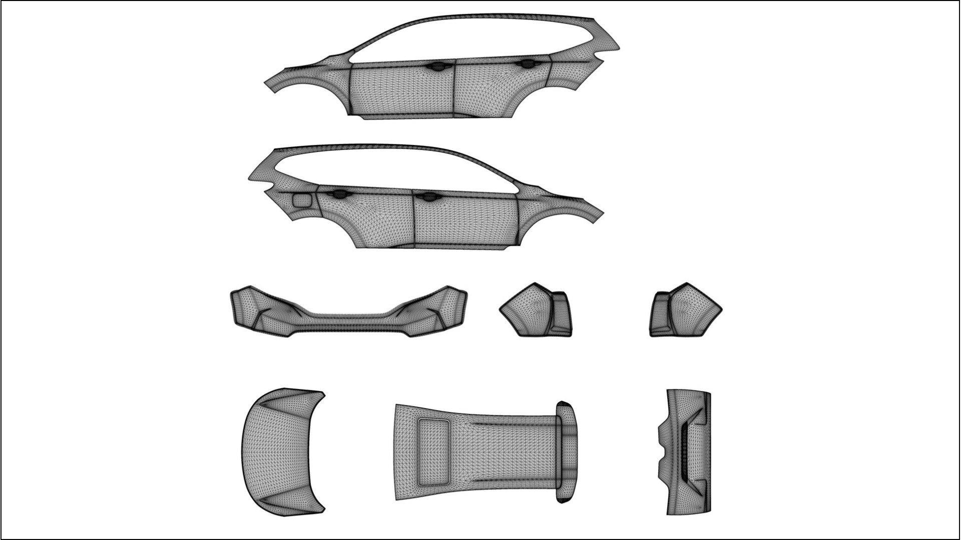 Honda CRV Touring prefacelift pre-LCI VECTOR VIBE – Designet Wrap PPF-sæt i printbart polyurethanfilm