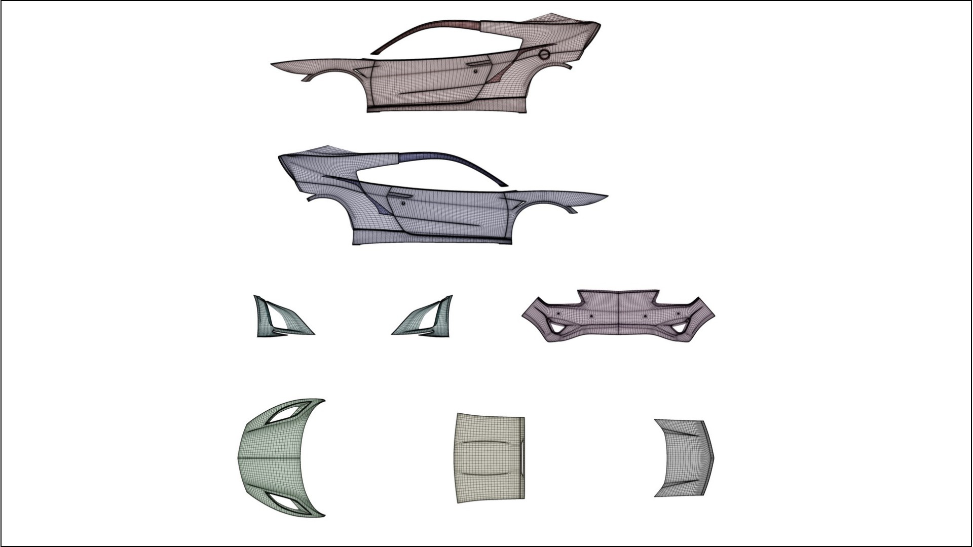 Honda NSX prefacelift pre-LCI VECTOR VIBE – Designet Wrap PPF-sæt i printbart polyurethanfilm 2