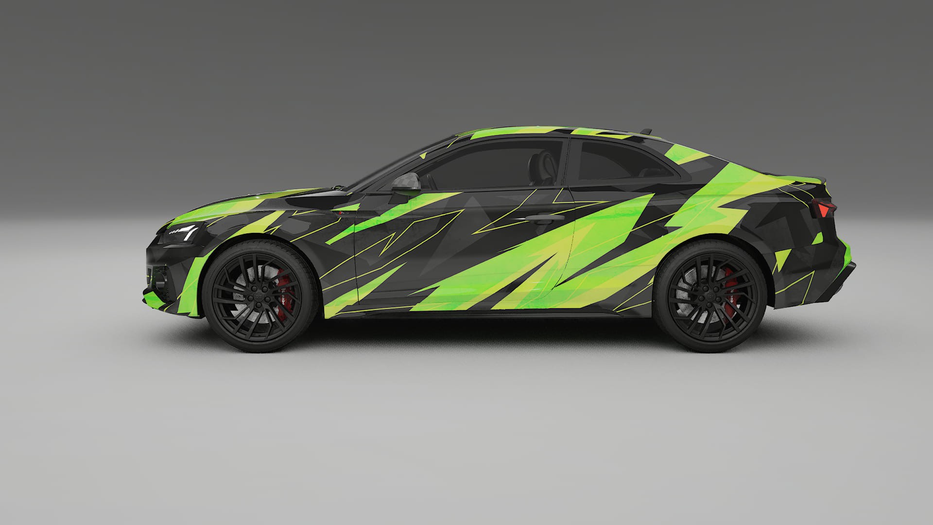 Audi RS5 Coupe B9 facelift pre-LCI NINJA TURTLES – Designet Wrap PPF-sæt i printbart polyurethanfilm