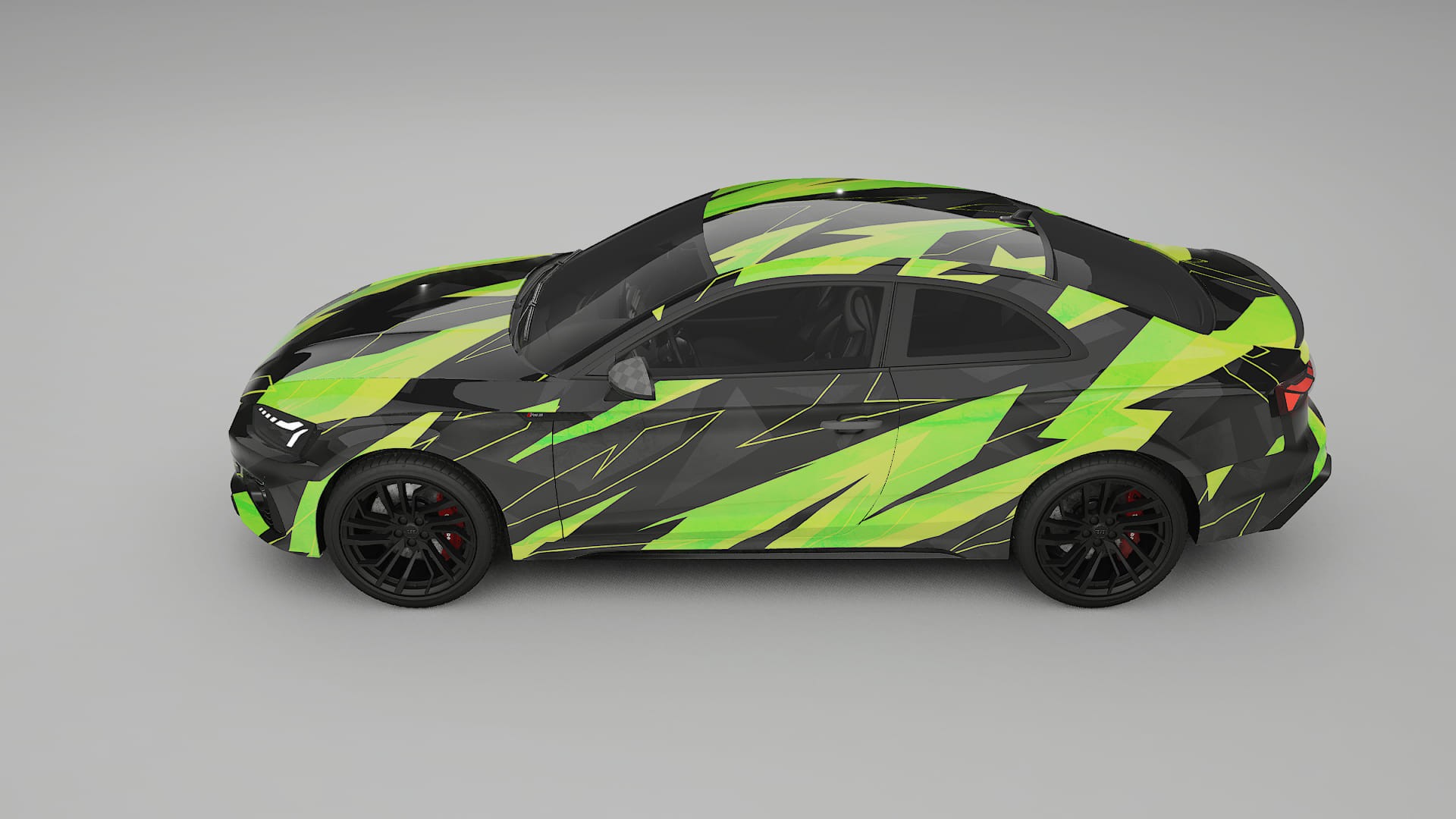 Audi RS5 Coupe B9 facelift pre-LCI NINJA TURTLES – Designet Wrap PPF-sæt i printbart polyurethanfilm