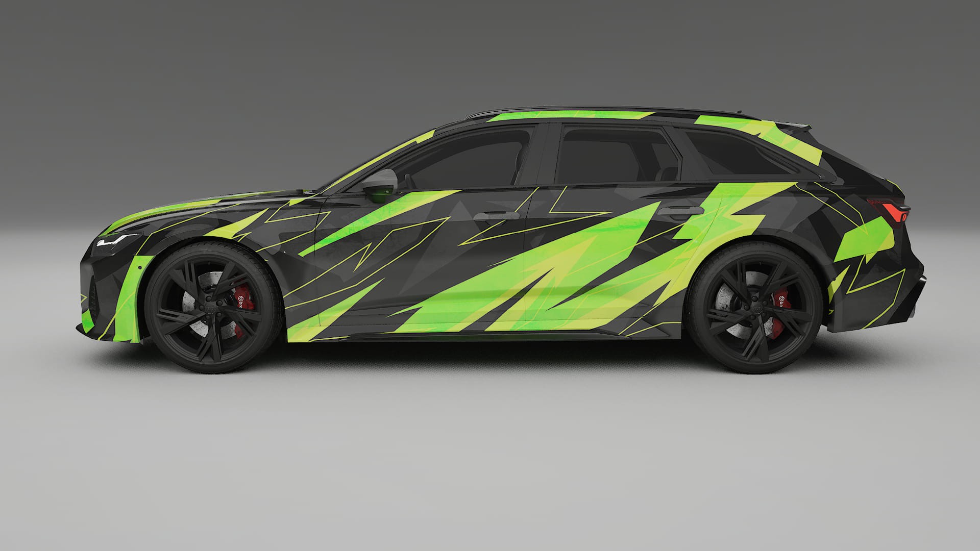 Audi RS6 Avant C8 facelift LCI NINJA TURTLES – Designet Wrap PPF-sæt i printbart polyurethanfilm