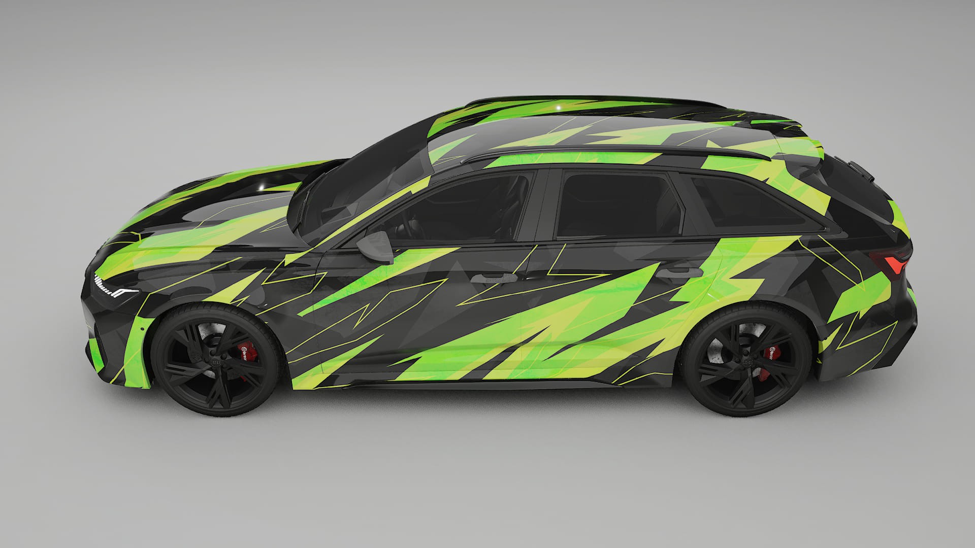 Audi RS6 Avant C8 facelift LCI NINJA TURTLES – Designet Wrap PPF-sæt i printbart polyurethanfilm