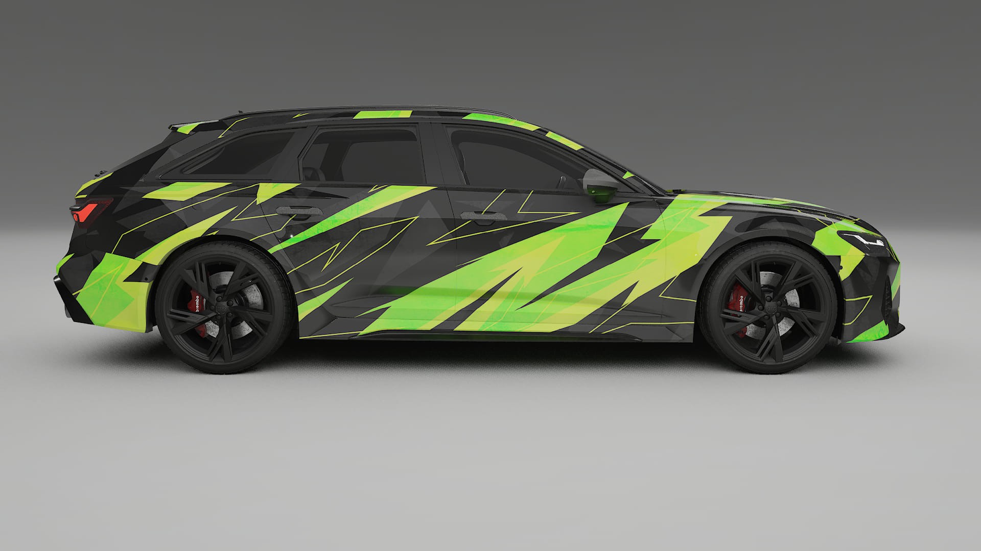 Audi RS6 Avant C8 facelift LCI NINJA TURTLES – Designet Wrap PPF-sæt i printbart polyurethanfilm