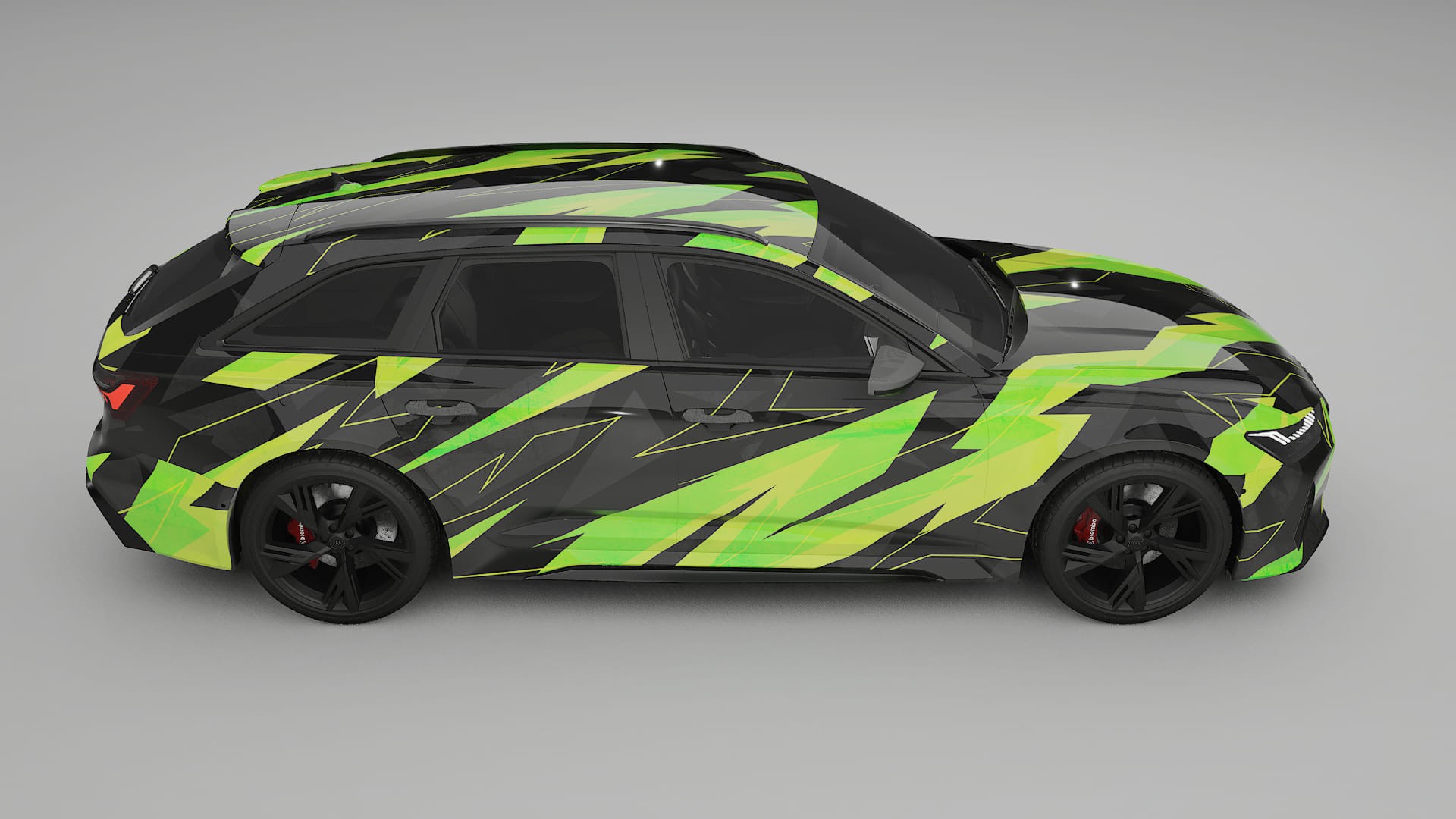 Audi RS6 Avant C8 facelift LCI NINJA TURTLES – Designet Wrap PPF-sæt i printbart polyurethanfilm