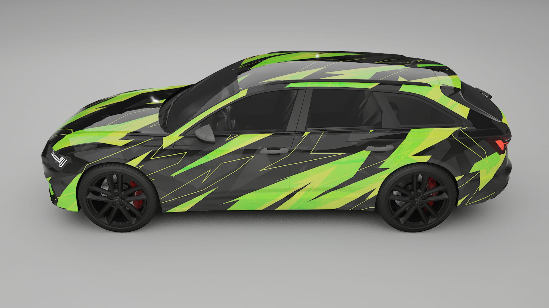 Audi S6 Avant prefacelift pre-LCI C8 NINJA TURTLES – Designet Wrap PPF-sæt i printbart polyurethanfilm