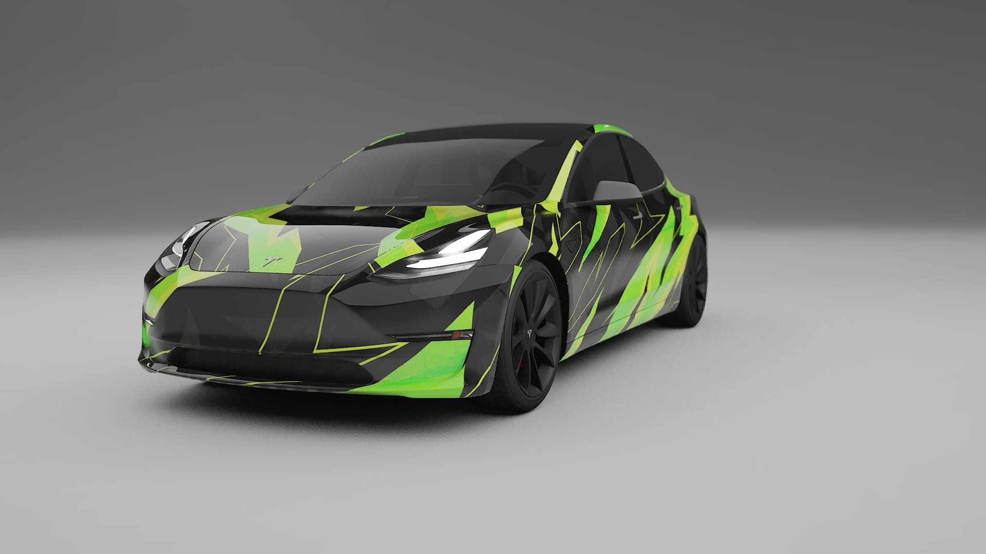 Tesla Model 3 NINJA TURTLES – Designet Wrap PPF-sæt i printbart polyurethanfilm