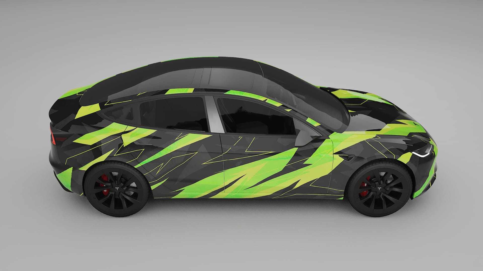 Tesla Model 3 Highland NINJA TURTLES – Designet Wrap PPF-sæt i printbart polyurethanfilm