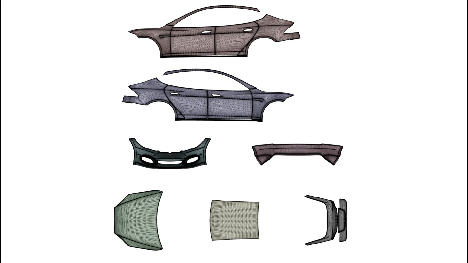 Tesla Model-S Refresh NINJA TURTLES – Designet Wrap PPF-sæt i printbart polyurethanfilm