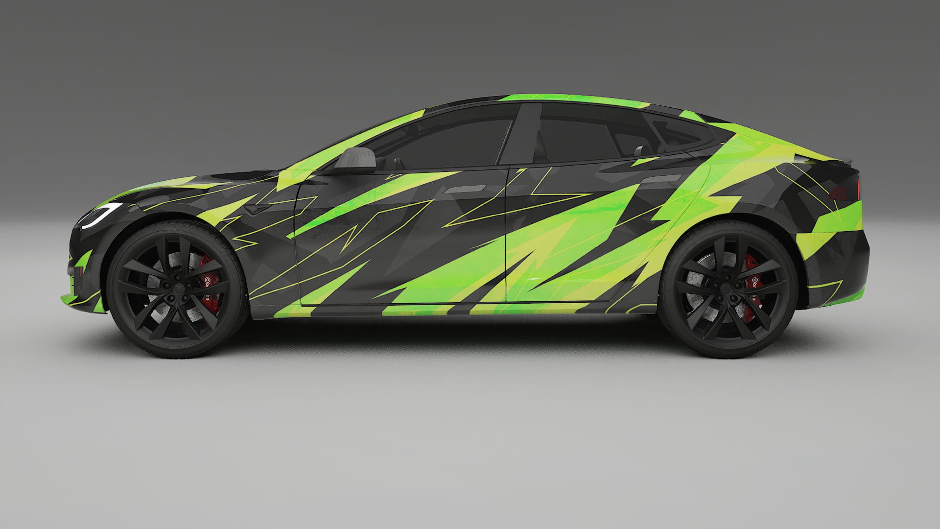 Tesla Model-S Refresh NINJA TURTLES – Designet Wrap PPF-sæt i printbart polyurethanfilm
