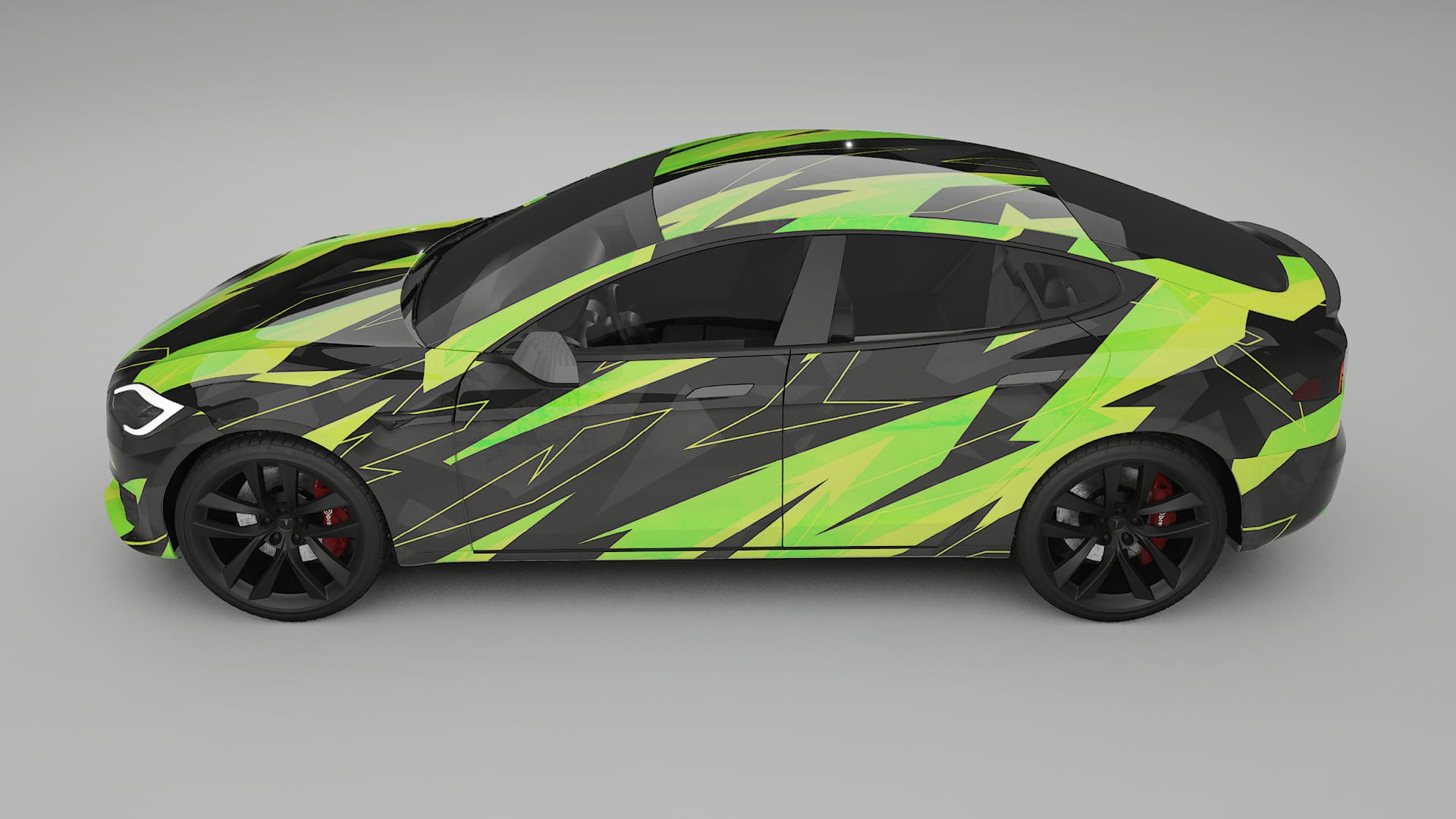 Tesla Model-S Refresh NINJA TURTLES – Designet Wrap PPF-sæt i printbart polyurethanfilm