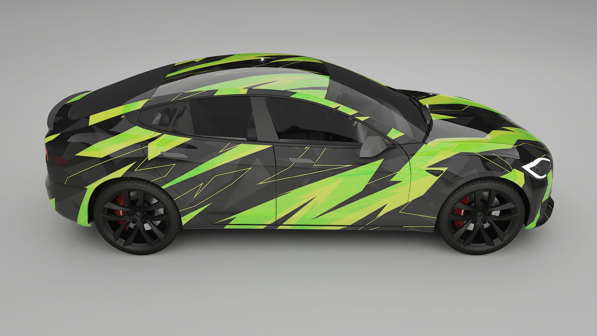 Tesla Model-S Refresh NINJA TURTLES – Designet Wrap PPF-sæt i printbart polyurethanfilm