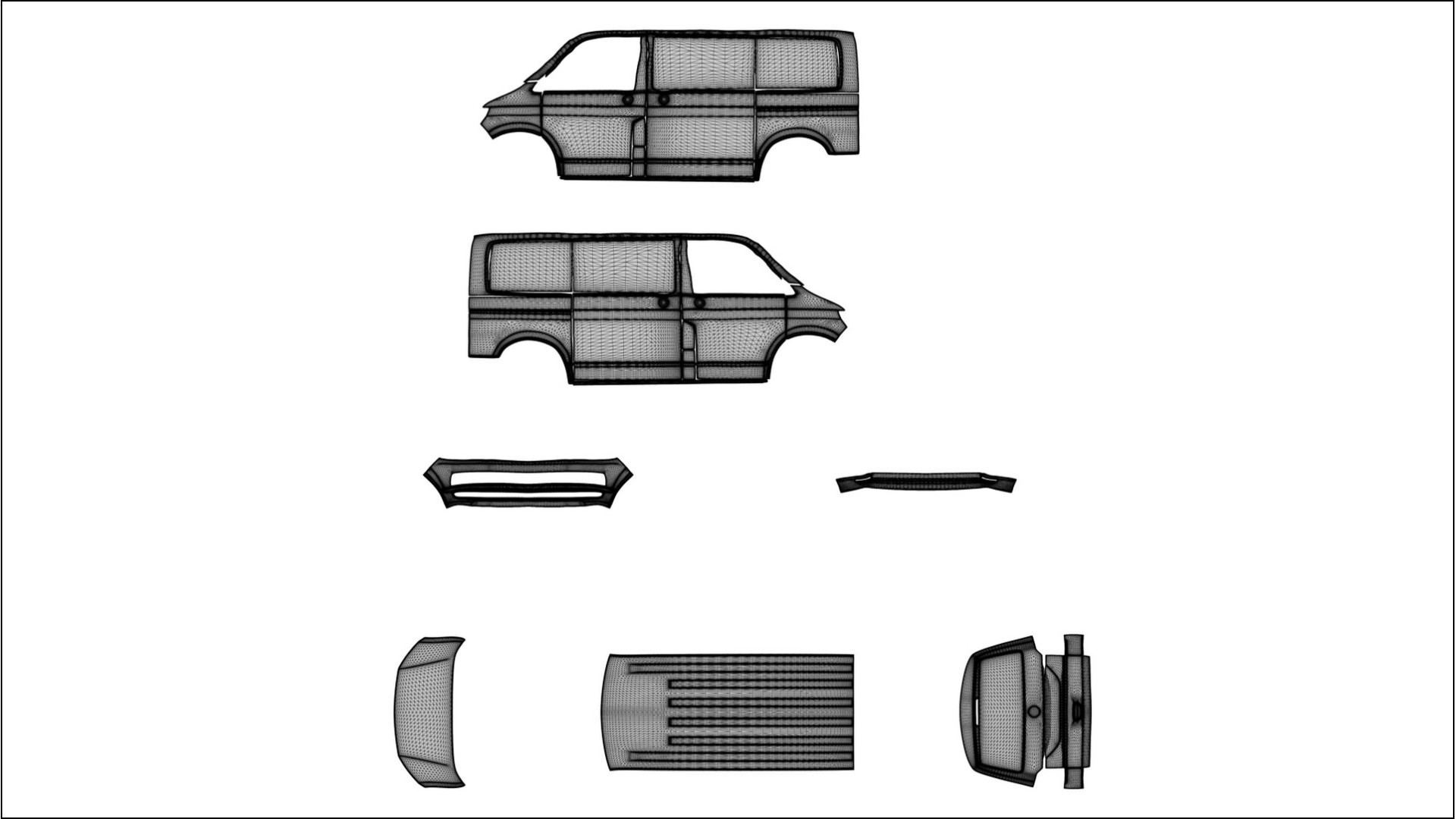 VW Transporter T6 Multivan COBRA 11 – Designet Wrap PPF-sæt i printbart polyurethanfilm 2
