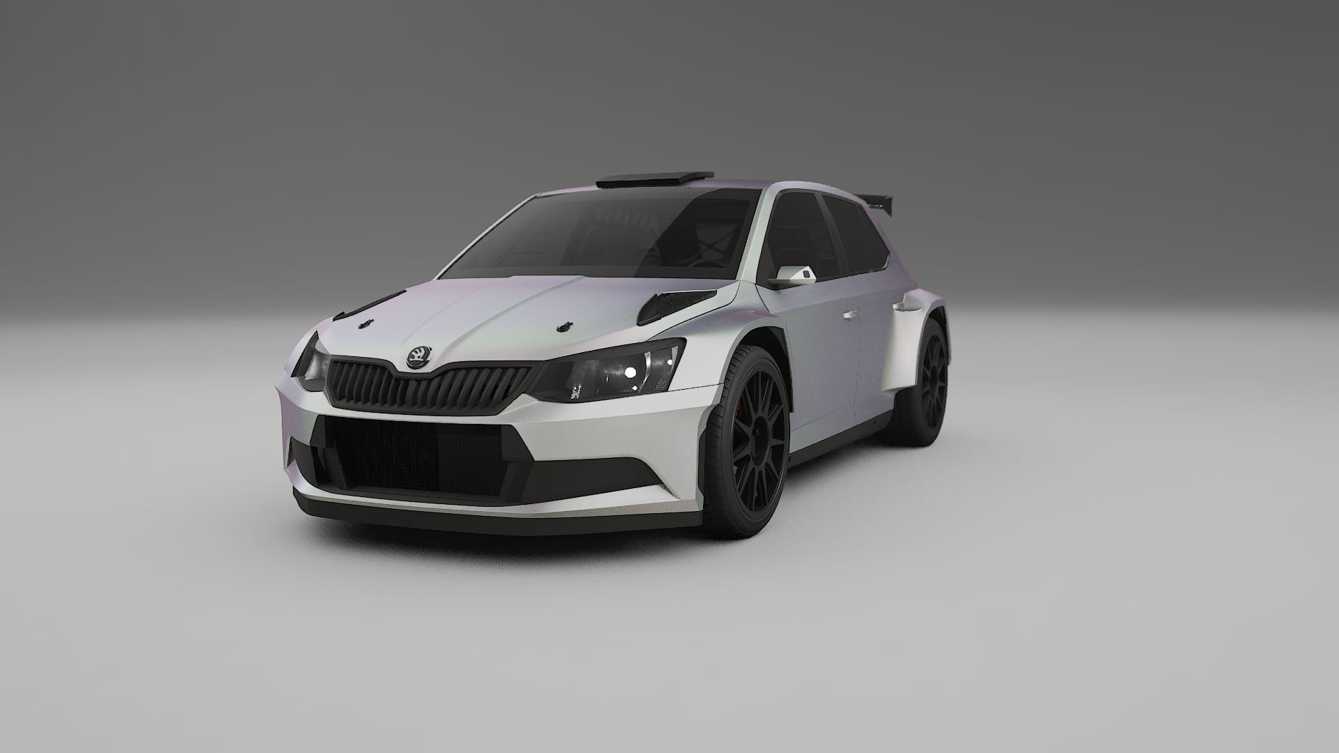 Škoda Fabia R5 6V TPU Lakbeskyttelsesfilm | NEBULA Farveskiftende PPF – Færdigudskåret Sæt